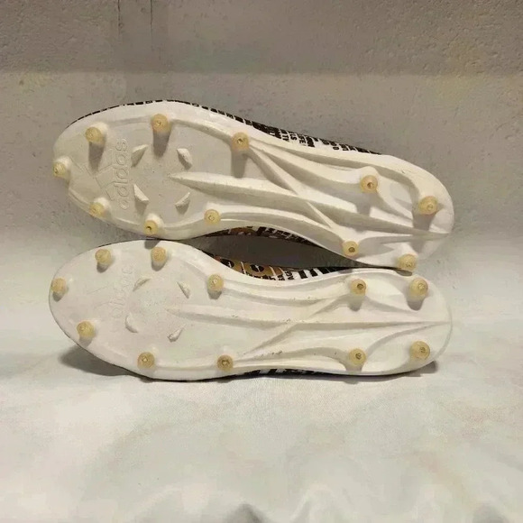 adidas Adizero Men's Cleats Size 13 Black/White‎ Writing Gold Three Stripe Life - Picture 12 of 14